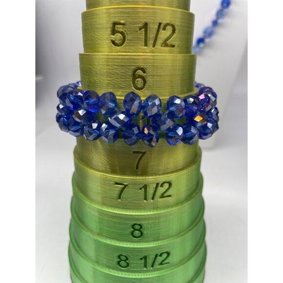 Shades Of Blue Glass Jewelry Bead Necklace Stretch Bracelet & Millefiori Drop Ea - Picture 6 of 12